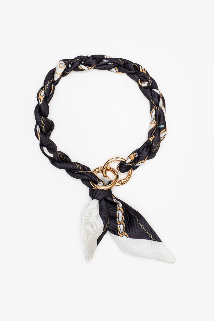Twisted Scarf Keychain - Black Chain