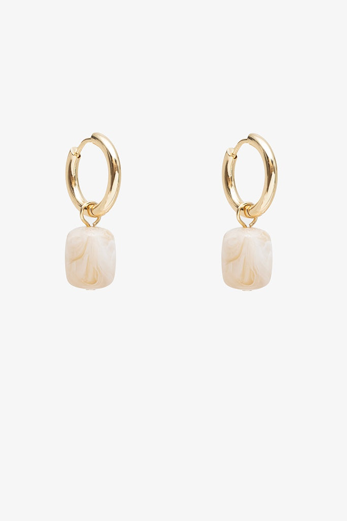 Stone Drop Earring - Vanilla