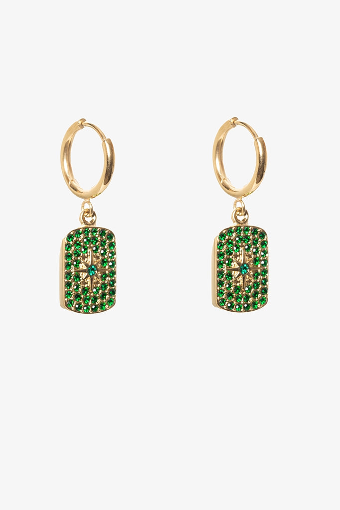 Gold Emerald Cluster Earring