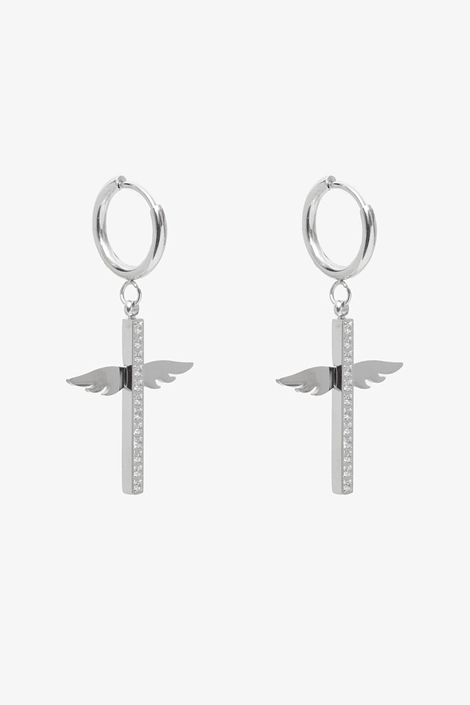 Winged Elegance Earring - Silver