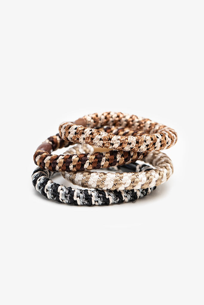 Rope Hair Tie Set of 4 - Multi Lurex
