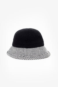 Bow Cloche Hat - Houndstooth