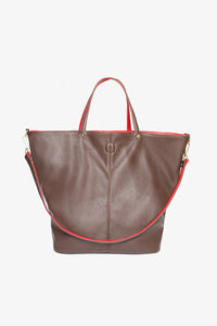 Hartley Reversible Tote - Chocolate/Red