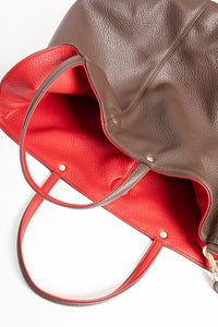 Hartley Reversible Tote - Chocolate/Red