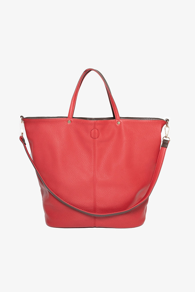 Hartley Reversible Tote - Chocolate/Red