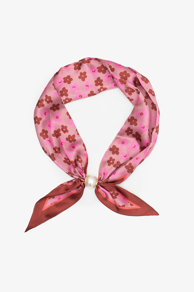 Pearl Bow Fasten Neck Tie - Daisy Dust