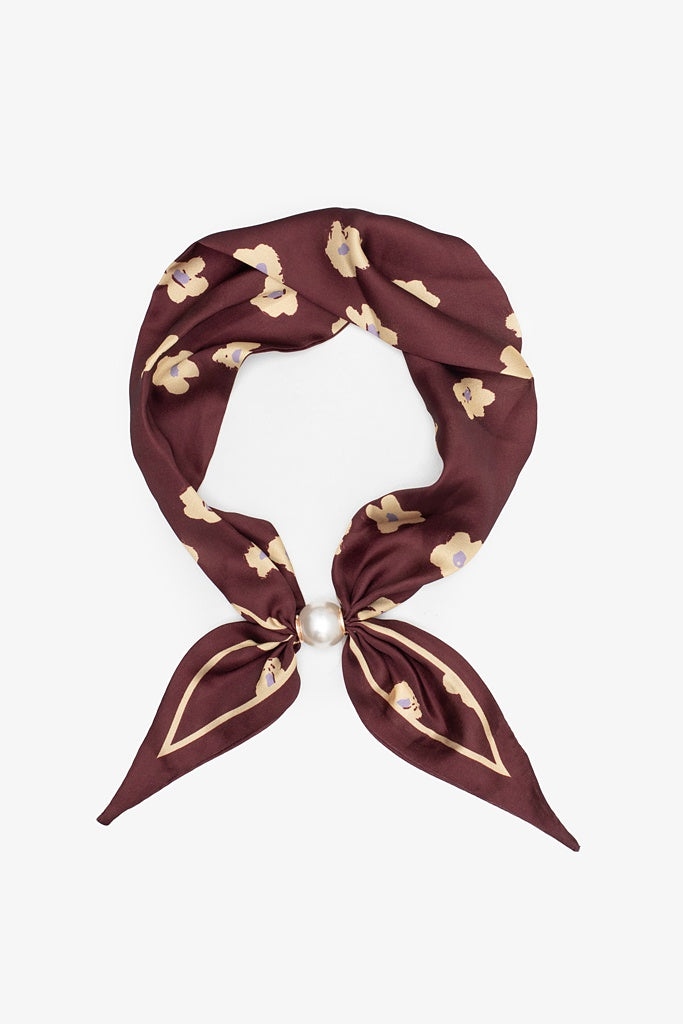 Pearl Bow Fasten Neck Tie - Marigold