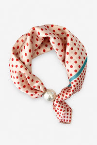 Pearl Fasten Neck Tie - Cherry Dot