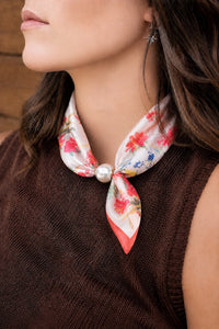 Pearl Fasten Neck Tie - Camellia