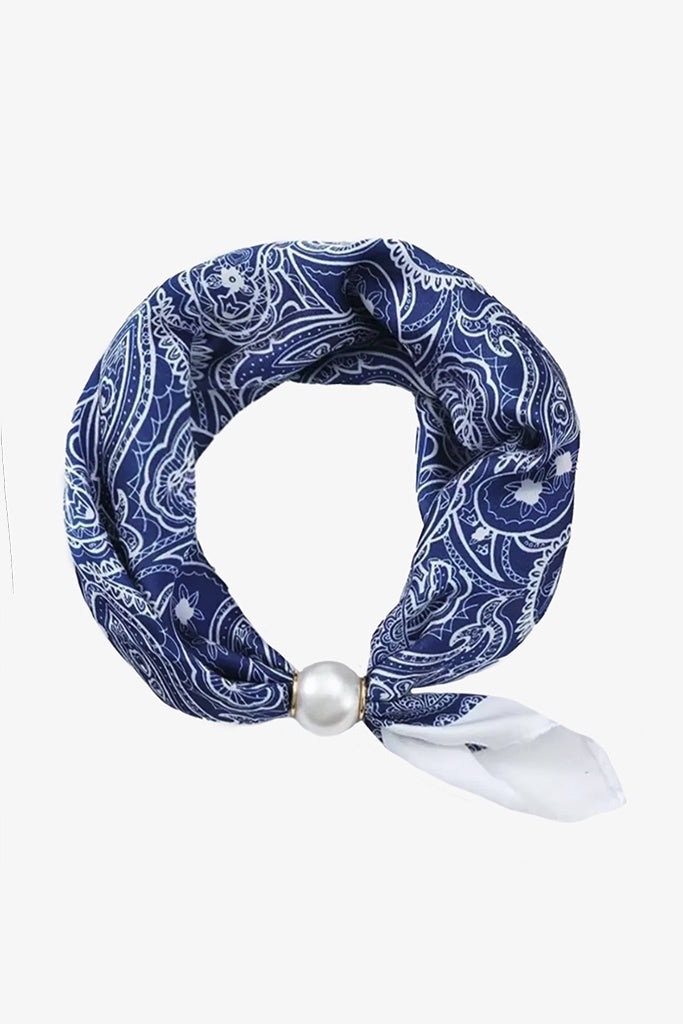 Pearl Fasten Neck Tie - French Blue