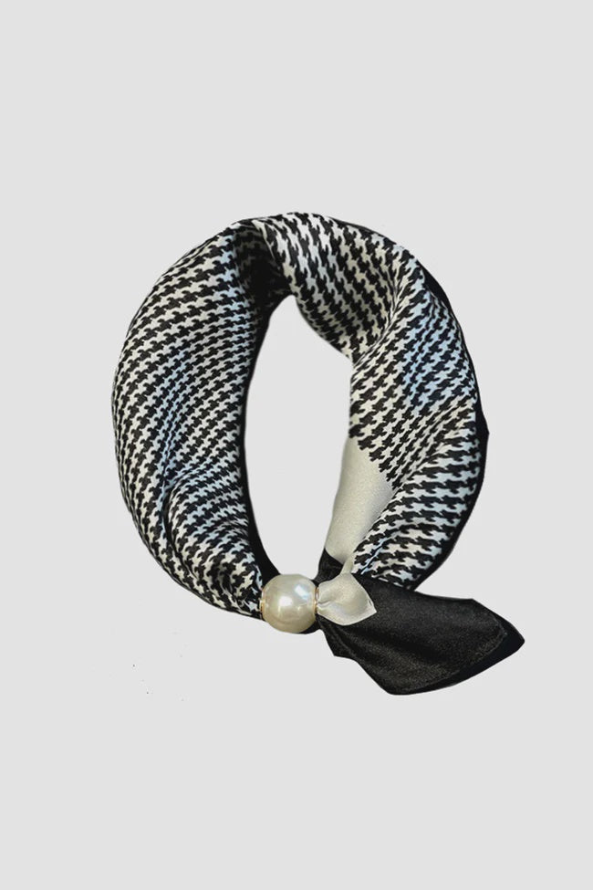 Pearl Fasten Neck Tie - Herringbone