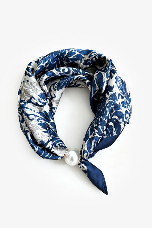 Pearl Bow Fasten Neck Tie - Royal Vine
