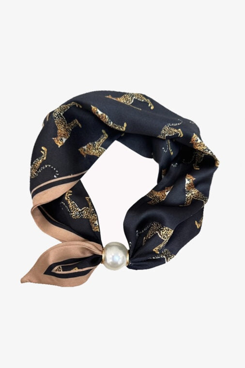 Pearl Bow Fasten Neck Tie - Safari Nights
