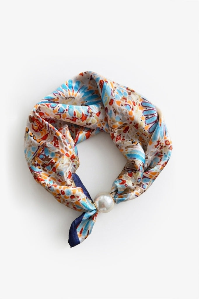 Pearl Bow Fasten Neck Tie - Silk Road