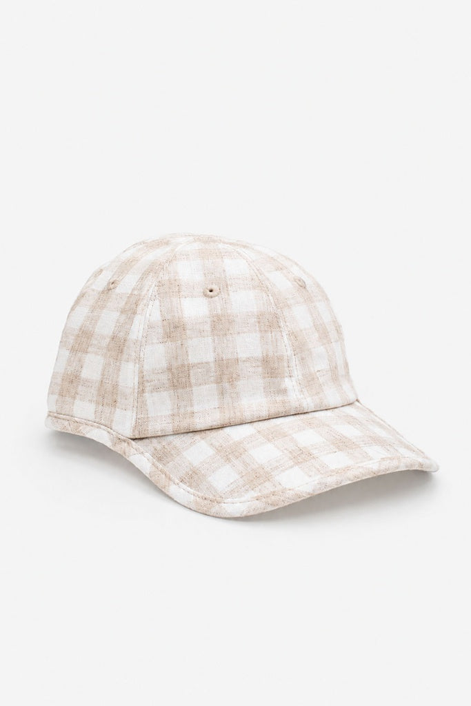 Natural Gingham Cap