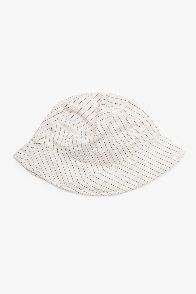Pinstripe Bucket Hat - Natural