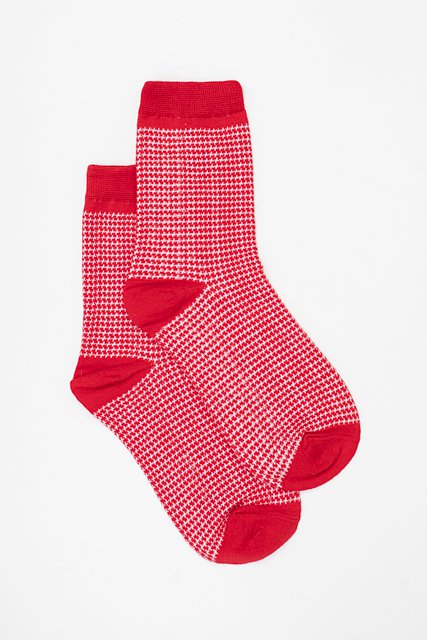 Houndstooth Sock - Red