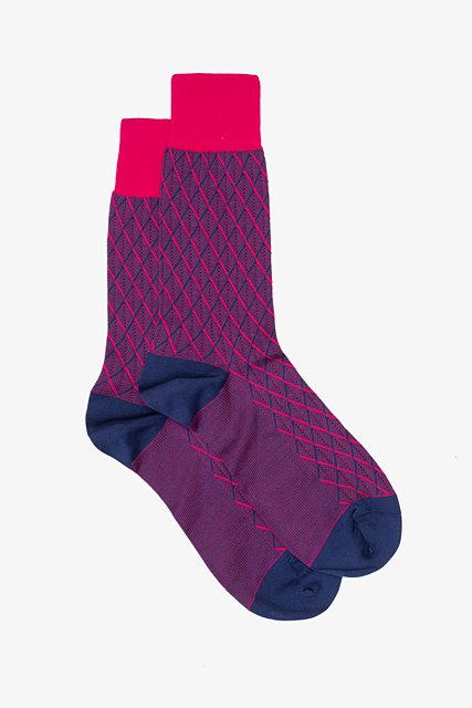 Men's Diamond Sock - Fuchsia