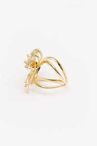 Scarf Ring - Gold Bow