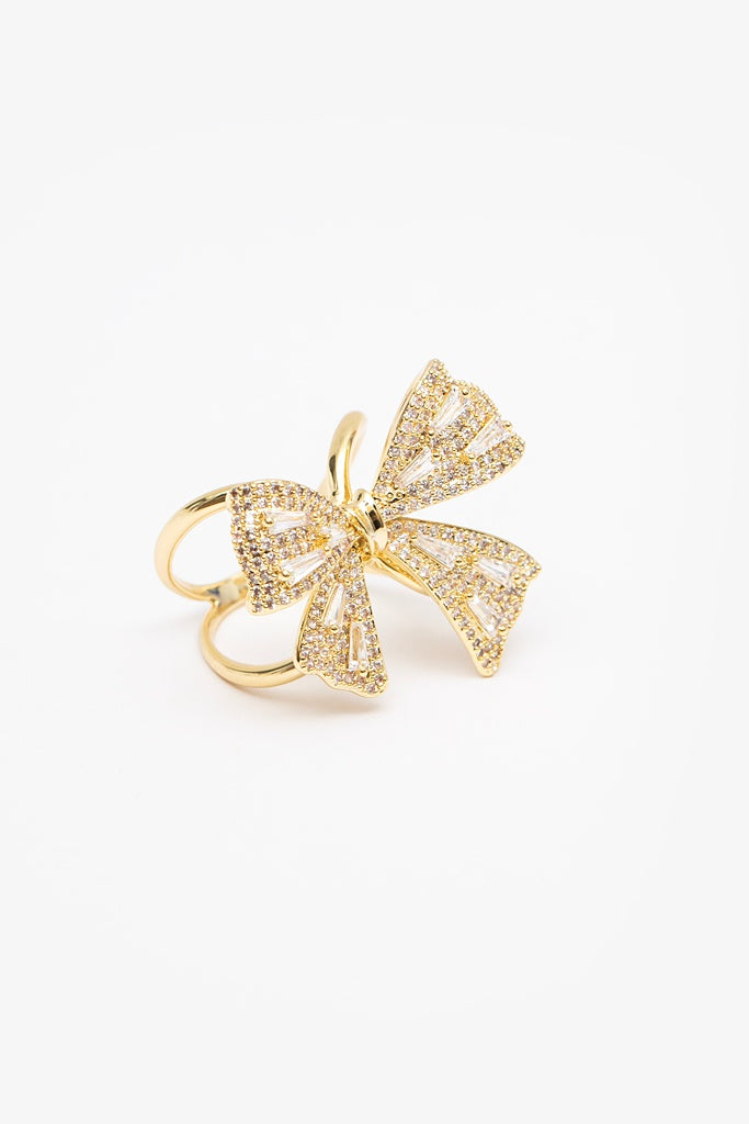 Scarf Ring - Gold Bow