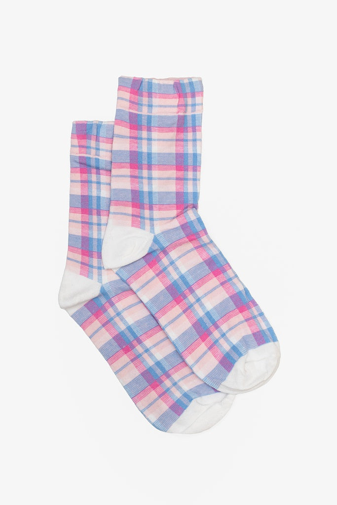 Bubblegum Check Sock