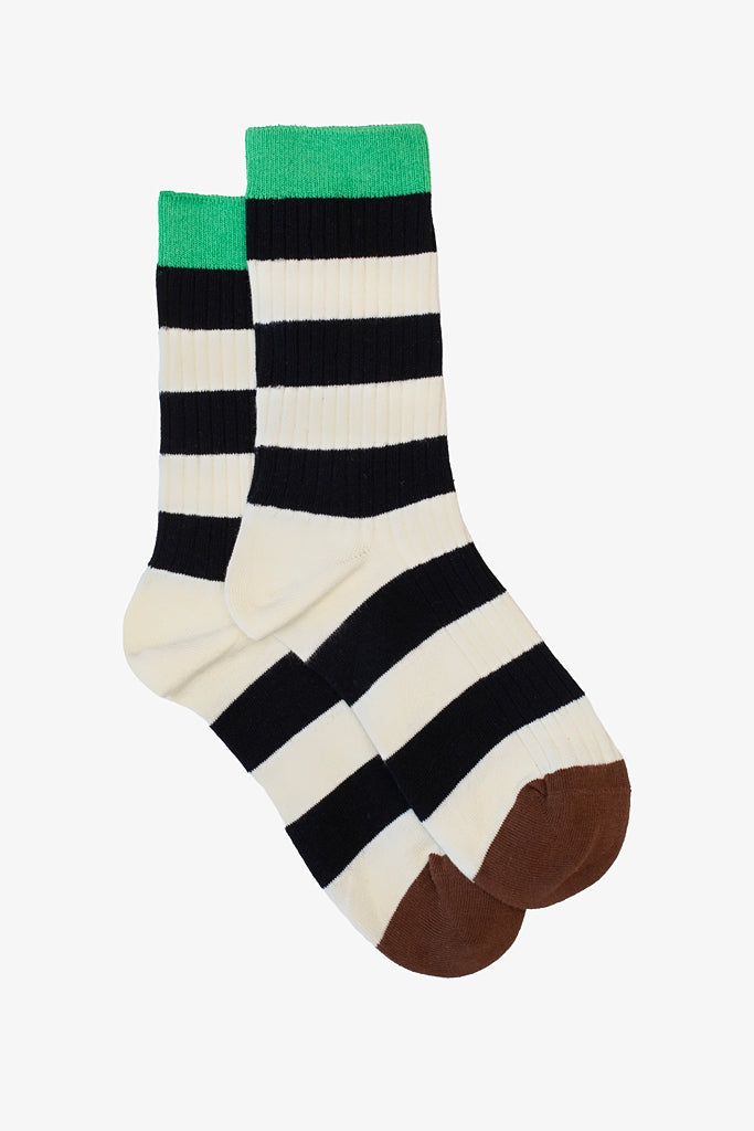 Green Top Stripe Sock