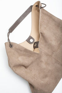 Classic Carry-All Shoulder Bag - Taupe Suedette