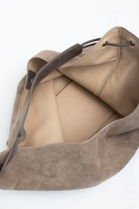 Classic Carry-All Shoulder Bag - Taupe Suedette