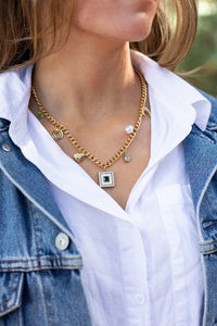 Heart & Pearl Charm Necklace