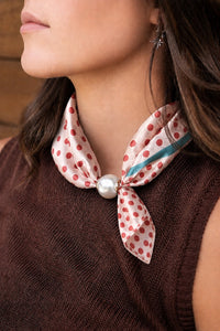 Pearl Fasten Neck Tie - Cherry Dot