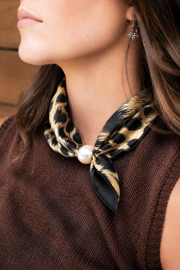Pearl Fasten Neck Tie - Safari Blend