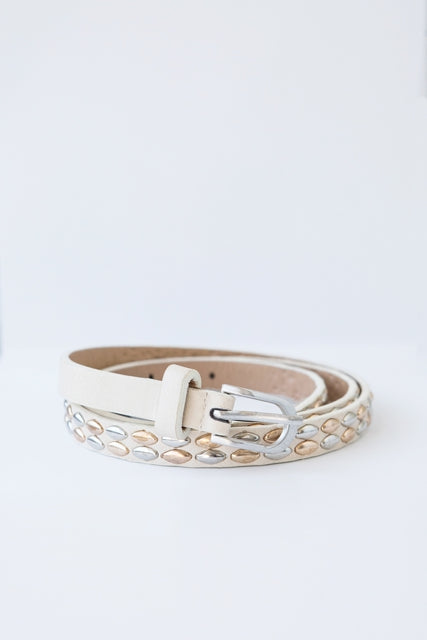 Beige Studded Belt