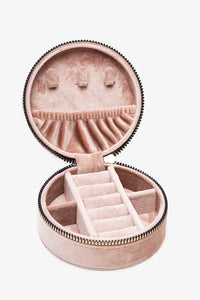 Velvet Jewellery Travel Box - Blush