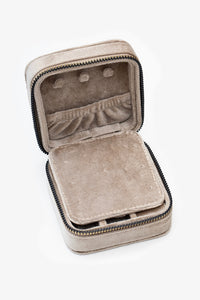 Velvet Jewellery Travel Box - Taupe