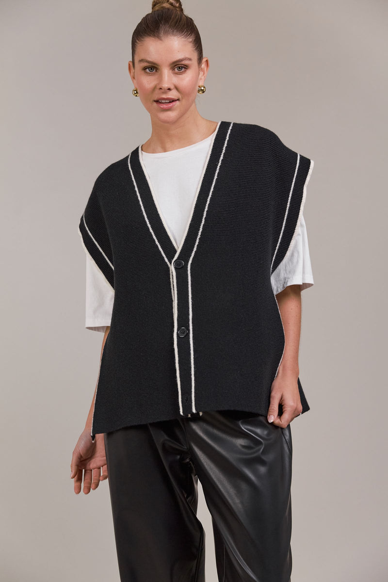 Avino Knit Vest - Black