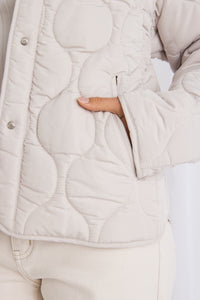 Apex Collarless Puffer Jacket - Putty