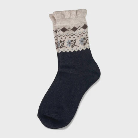 Après Mid Sock - Black w Oatmeal