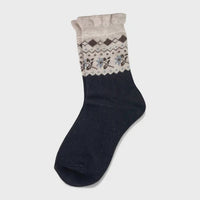 Après Mid Sock - Black w Oatmeal