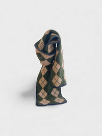 Argyle Scarf - Green/Beige