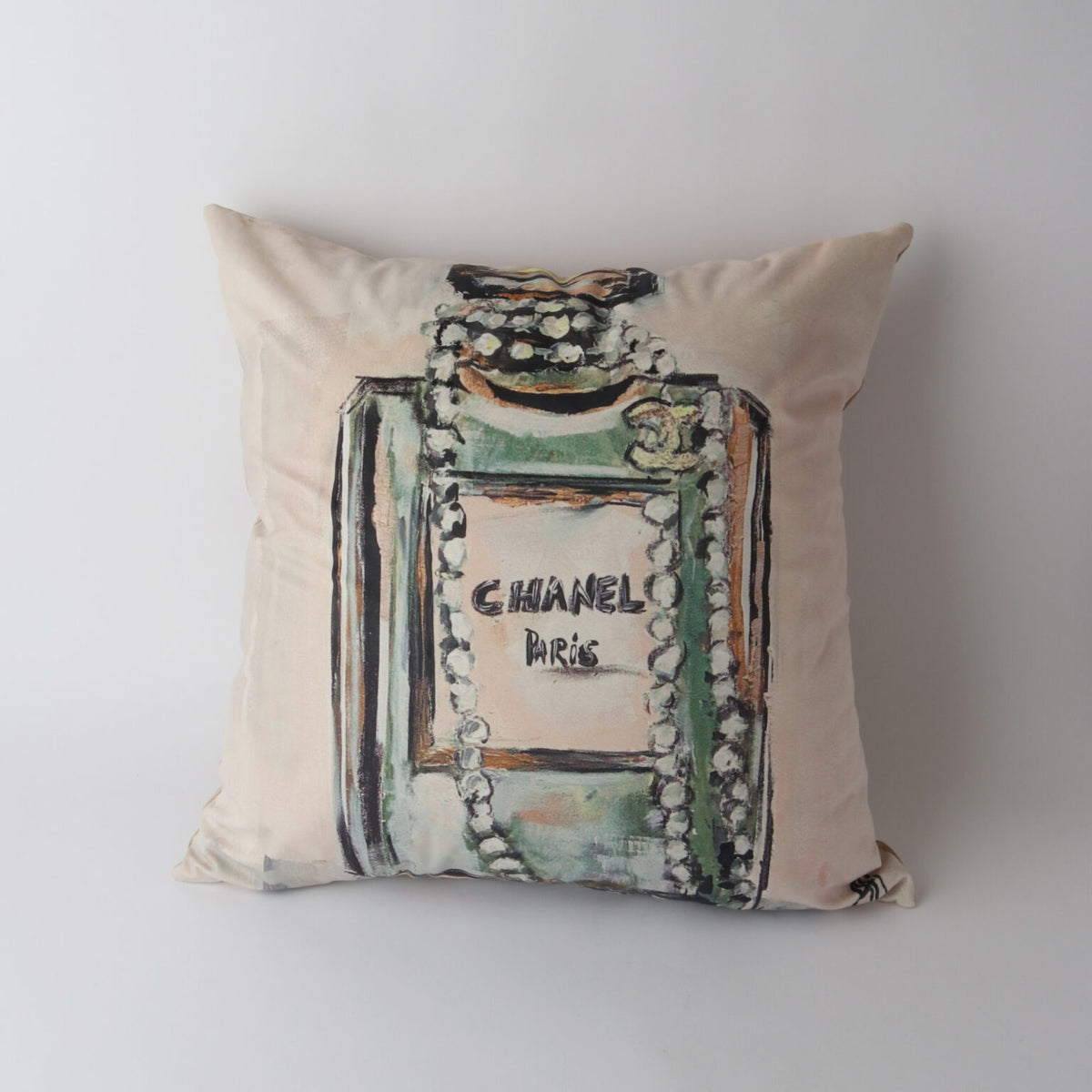 Art Cushion Velvet Chanel Pearls - Neutral