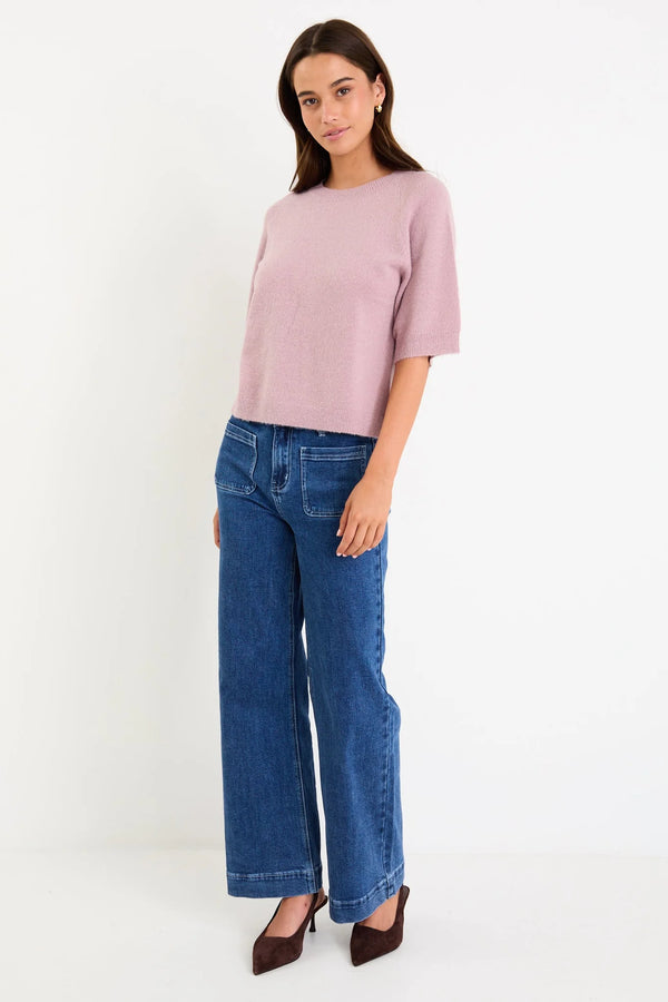 Assemble Blush Alpaca Blend Raglan Knit Tee