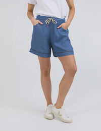 Astrid Chambray Short - Dark Blue