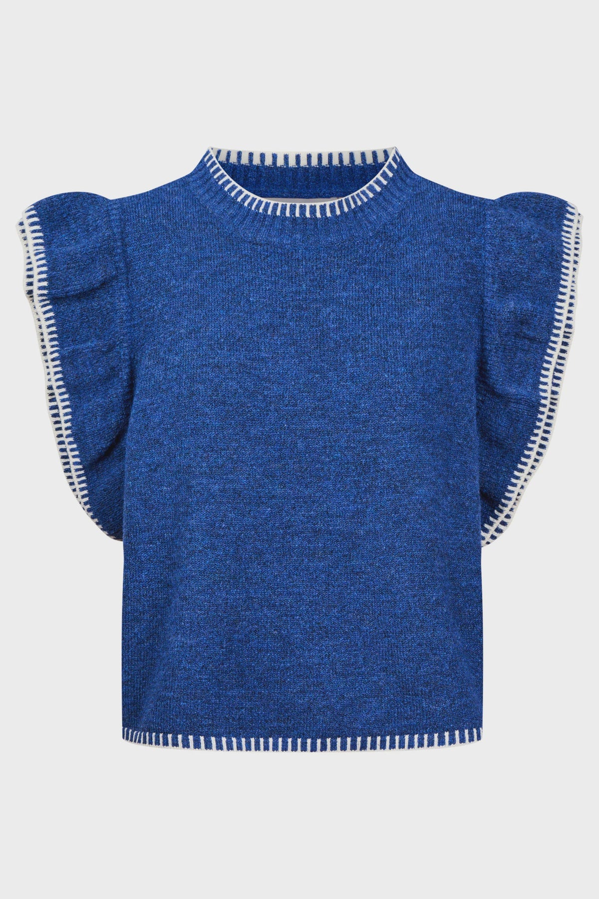 Athena Frill Knit Top - Cobalt