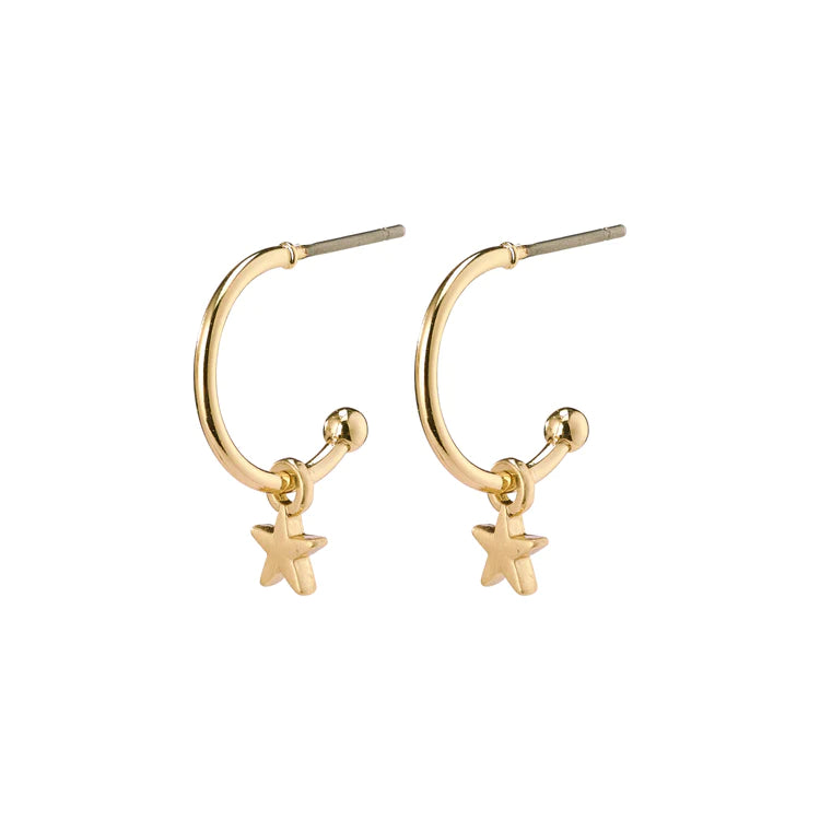 Ava Star Hoops - Gold Plated