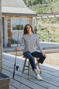 Lover Round Neck Top / Oat & Ink - Girl Next Door Fashion