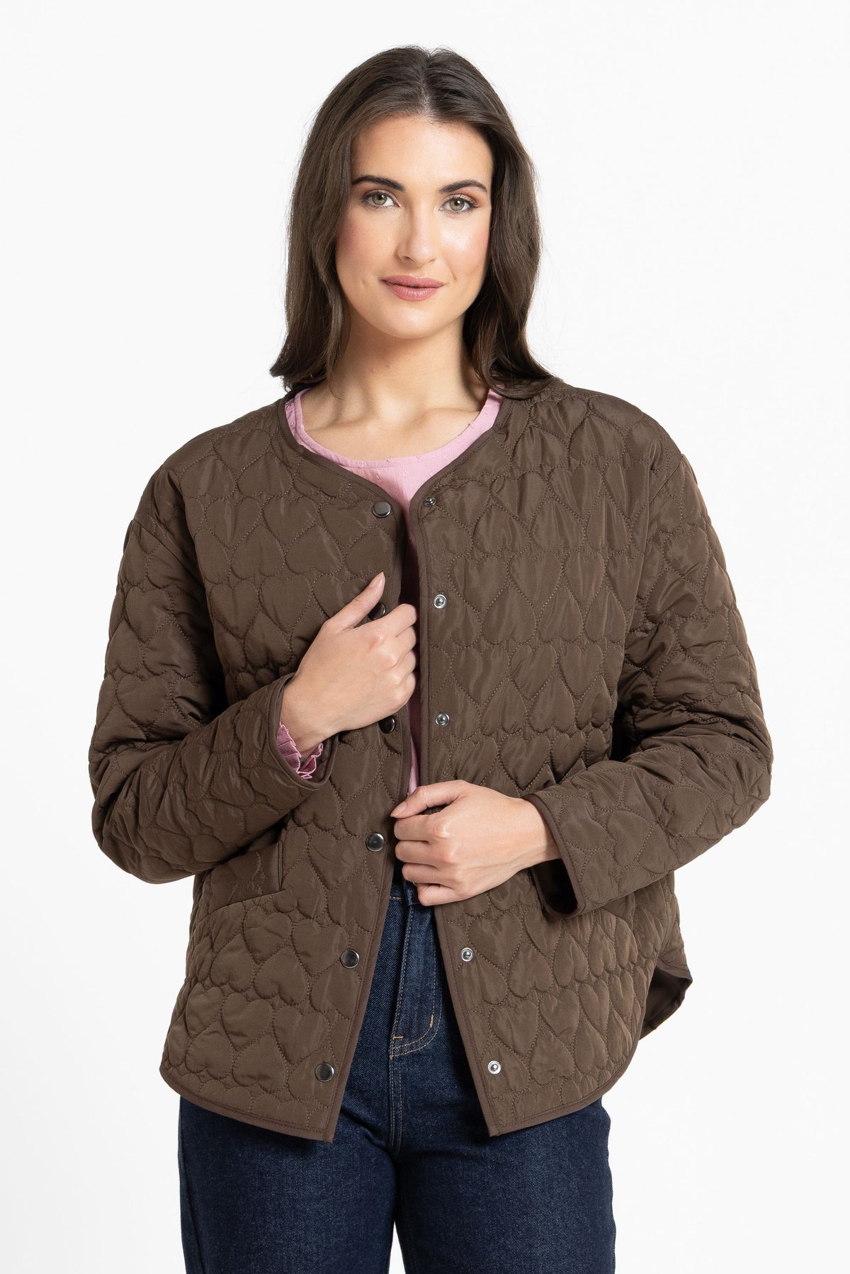 Montreal Quilted Jacket / Choc Heart