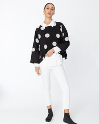 Riza Sweatshirt - Black Polka Dot
