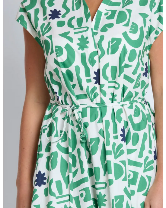 Marly  Dress / Spring Green Geo