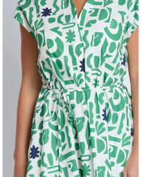 Marly  Dress / Spring Green Geo
