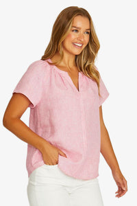 Mini Check Top / Hot Pink - White